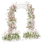 Unho - arche de mariage d'arc de ballon anniversaire photo de fleur ronde 260cm mtallique cercle triple ...