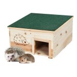Maison en bois pour h�risson - abris h�rissons naturel avec toit cabane en bois pour petits animaux - ...