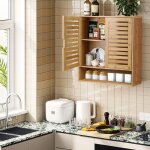 Unho - meuble mural salle de bain meuble suspendu armoire de toilette de rangement 60x20x70cm - bois ...