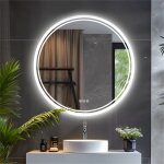 Unho - miroir led salle de bain rond anti bu�e - miroir lumineux salle de bain avec interrupteur tactile ...