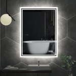 Unho - miroir salle de bain led - miroir mural salle de bain lumineux anti - bu�e horizontal / vertical ...