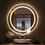 Unho - miroir salle de bain led rond - miroir mural lumineux rond sal de bain avec eclairage integre ...