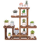 Unho petite �tag�re plante balcon porte plante succulente en bois massif support pour plantes � 5 niveaux ...