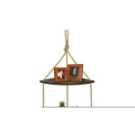 Tag�re angle murale �tag�re flottante en bois avec corde support suspendue rangement 94 cm