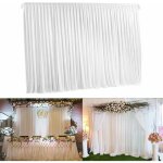 Unho - toile de fond mariage 2x2m rideau blanc mariage champ�tre en soie d�coration romantique pour de ...