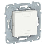 Schneider electric - unica knx - bouton - poussoir 2 boutons + led - avec support - blanc (nu553018)