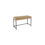 Bureau secrtaire en bois et mtal noir 2 tiroirs