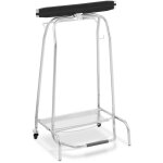 Support sac poubelle - uniprodo - noir, argent - assemblage facile - 2 roulettes pivotantes avec freins ...