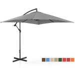 Parasol dport - gris fonc - rectangulaire - 250 x 250 cm - inclinable