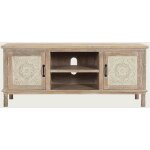 Mala - meuble tv en manguier massif sculpt� 140 cm