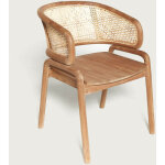 Moon - chaise en teck massif et cannage rotin
