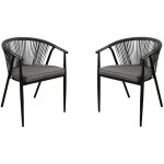 Vente - unique - lot de 2 fauteuils de jardin empilables en aluminium et cordes - anthracite - portofino ... Vente - unique - lot de 2 fauteuils de jardin empilables en aluminium et cordes - anthracite - portofino ...