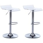 Vente - unique - lot de 2 tabourets de bar oliver - acrylique - transparent