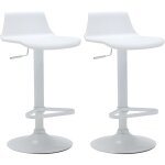 Vente - unique - lot de 2 tabourets de bar - polypropyl�ne - coloris blanc - calas