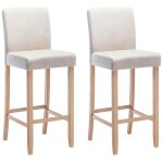 Vente - unique - lot de 2 tabourets de bar - tissu - beige - rovigo