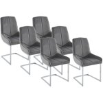 Vente - unique - lot de 6 chaises en velours et mtal - gris - berlona