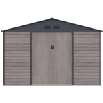 Vente - unique - abri de jardin m�tal en acier galvanis� effet bois gris 13, 12 m� - adelmo