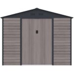 Vente - unique - abri de jardin métal en acier galvanisé effet bois gris 8, 94 m² - adelmo Vente - unique - abri de jardin métal en acier galvanisé effet bois gris 8, 94 m² - adelmo