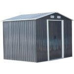 Vente - unique - abri de jardin m�tal en acier galvanis� gris 5, 2 m� - manso