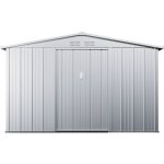 Vente - unique - abri de jardin m�tal en acier galvanis� gris 7, 82 m� linus