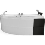 Vente - unique - baignoire baln�o asym�trique blanche avec niches - 1 place - 150 x 100 cm - angle droit ...