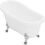 Vente - unique - baignoire �lot r�tro avec pieds de lion argent�s - 200 l - 145 x 74 x 77 cm - blanche ...