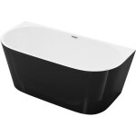 Vente - unique - baignoire semi �lot - 175l - 130 x 71, 5 x 58 cm - noir brillant - acrylique - divina ...