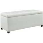 Vente - unique - banc coffre de rangement concierto en simili - blanc