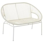 Vente - unique - banc de jardin en fils de rsine tresss - blanc - alios iii de mylia