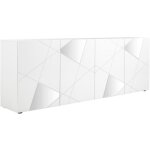 Buffet cantiano - 4 portes - blanc laqu