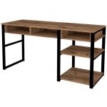 Vente - unique - bureau industriel avec rangements - naturel et noir - raleigh
