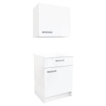 Vente - unique - caissons de cuisine - 1 meuble bas & 1 meuble haut - 2 portes & 1 tiroir - blanc brillant ... Vente - unique - caissons de cuisine - 1 meuble bas & 1 meuble haut - 2 portes & 1 tiroir - blanc brillant ...