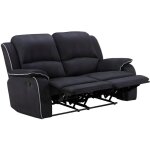 Vente - unique - canap� 2 places relax en microfibre hernani - noir