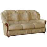 Vente - unique - canap 3 places 100% cuir de buffle beige daphne