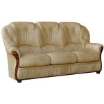 Vente - unique - canap� 3 places 100% cuir de buffle beige daphne