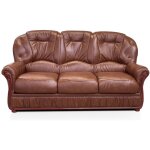 Vente - unique - canap� 3 places 100% cuir de buffle daphne - marron