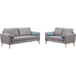 Vente - unique - canaps 3 places et 2 places tatum en tissu - gris chin