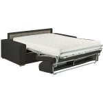 Vente - unique - canap� 3 places convertible express en simili emir - noir - couchage � lattes larges ...