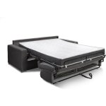 Vente - unique - canapé 3 places convertible express en simili noir - couchage 140 cm - matelas 18 cm ... Vente - unique - canapé 3 places convertible express en simili noir - couchage 140 cm - matelas 18 cm ...