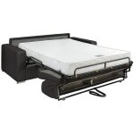 Vente - unique - canap� 3 places convertible express en simili noir - couchage 140 cm - matelas 18 cm ...