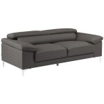 Vente - unique - canapé 3 places en cuir gris anthracite solange Vente - unique - canapé 3 places en cuir gris anthracite solange