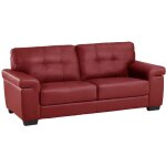 Vente - unique - canap� 3 places en cuir hazel - rouge