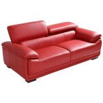 Vente - unique - canap 3 places en cuir macelo - rouge