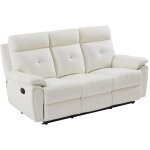 Vente - unique - canap 3 places relax en cuir blanc vineta