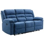 Vente - unique - canap� 3 places relax �lectrique en tissu bleu burolo