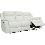 Vente - unique - canap� 3 places relax evasion en cuir - blanc ivoire