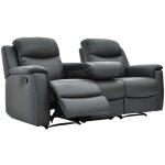 Vente - unique - canap 3 places relax evasion en cuir - gris