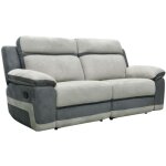 Vente - unique - canap� 3 places relax en microfibre gris clair et bandes anthracites talca