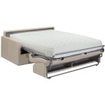 Vente - unique - canap� 4 places convertible express en tissu beige - couchage 160 cm - matelas 22 cm ...