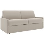 Vente - unique - canap� 4 places convertible express en tissu beige - couchage 160 cm - matelas 22 cm ...